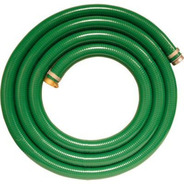 Apache 4" x 20' Green PVC Water Suction Hose Assembly Coupled w/ M x F Aluminum Short Shank Fittings 98128059